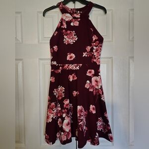 B. Smart Burgundy Floral Dress Junior's Size 7
